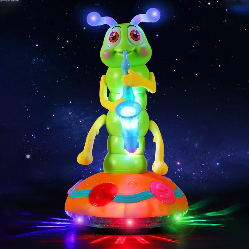 Musikalisches Krabbelspielzeug für Babys ⎜ Sich drehende Raupe mit Licht und Ton