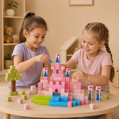 Montessori Prinzessinnen-Traumschloss-Magnetbausteinset
