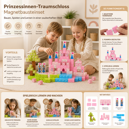 Montessori Prinzessinnen-Traumschloss-Magnetbausteinset