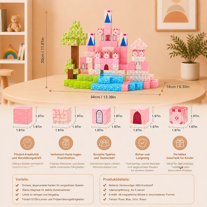 Montessori Prinzessinnen-Traumschloss-Magnetbausteinset