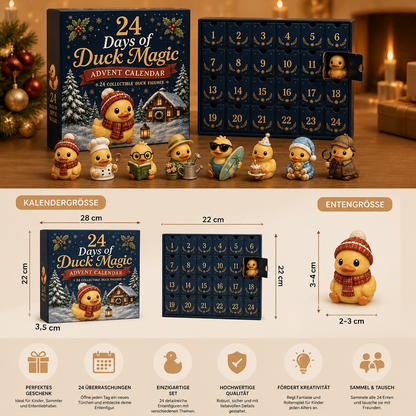 24-Tage-Adventskalender mit magischen Enten und niedlichen Mini-Sammelfiguren