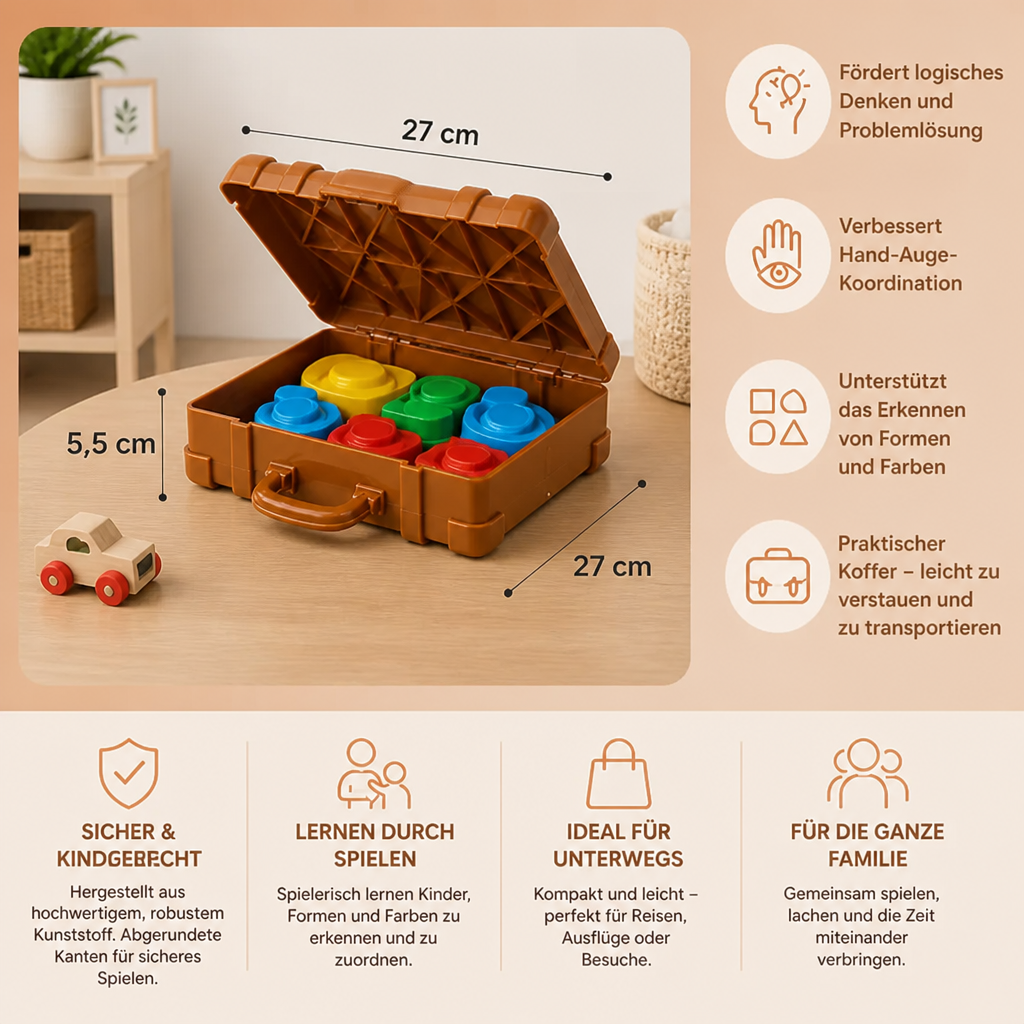 Montessori Sortierkoffer Für Farben Und Formen – Spielerisches Packspiel Für Die Ganze Familie
