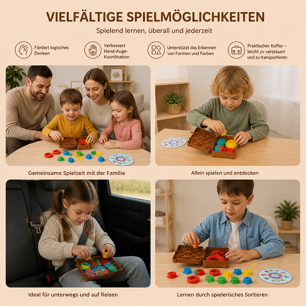 Montessori Sortierkoffer Für Farben Und Formen – Spielerisches Packspiel Für Die Ganze Familie