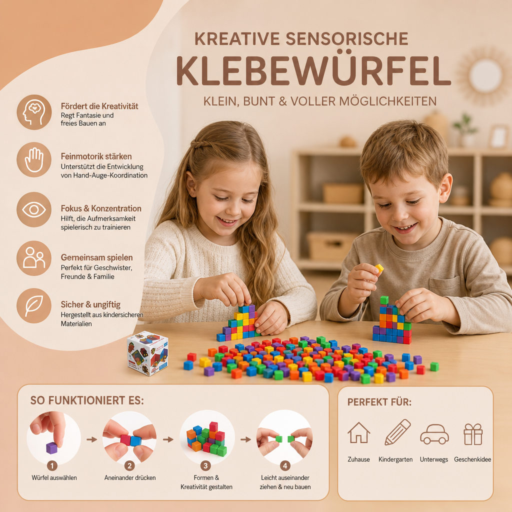 Kreative sensorische Klebewürfel – Sticky Cubes