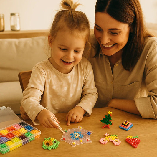 DIY-Wasserperlen-Bastelset für Kinder ⎜ Kreatives Lernspielzeug zum Bauen von bunten 3D-Formen und -Designs