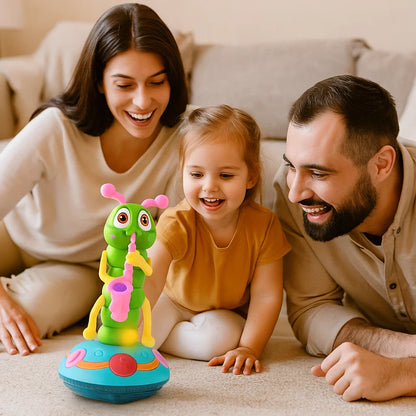 Musikalisches Krabbelspielzeug für Babys ⎜ Sich drehende Raupe mit Licht und Ton