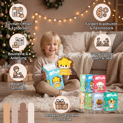 Niedlicher Tier-Baustein-Adventskalender für Kinder