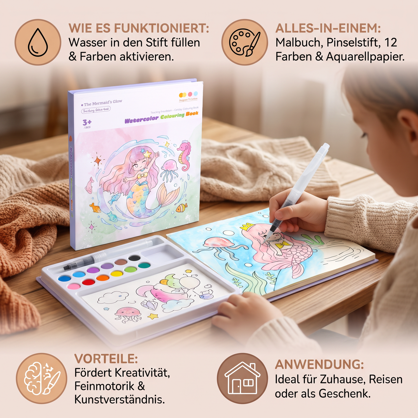 Alles-in-einem Aquarell-Malbuch