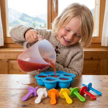 7-teiliges Silikon-Eisformen-Set – Wiederverwendbare Eisformen für Kinder