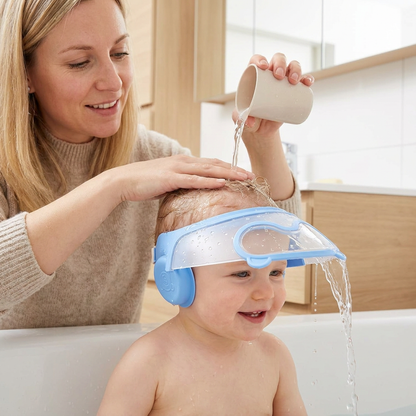 Verstellbarer Baby-Wasser- & Shampoo-Schutzschirm mit 360° Augen- & Ohrenschutz