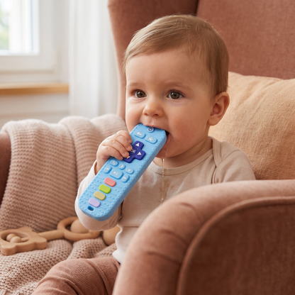 Baby-Beißring in Fernbedienungsform aus Silikon – BPA-freies sensorisches Kauspielzeug