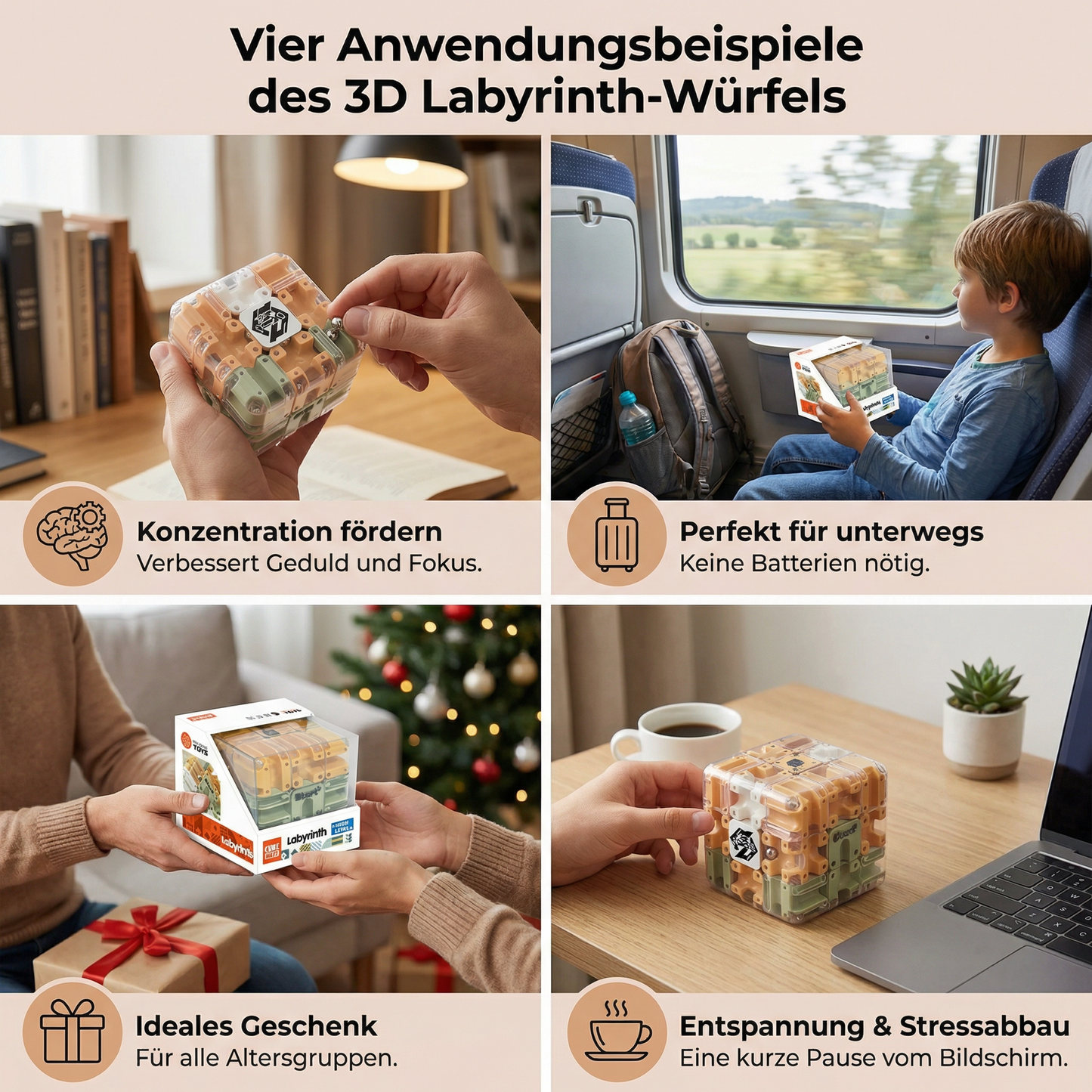 3D Labyrinth Puzzle Würfel