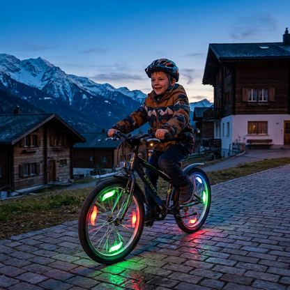 Bunte LED-Speichenlichter fürs Fahrrad