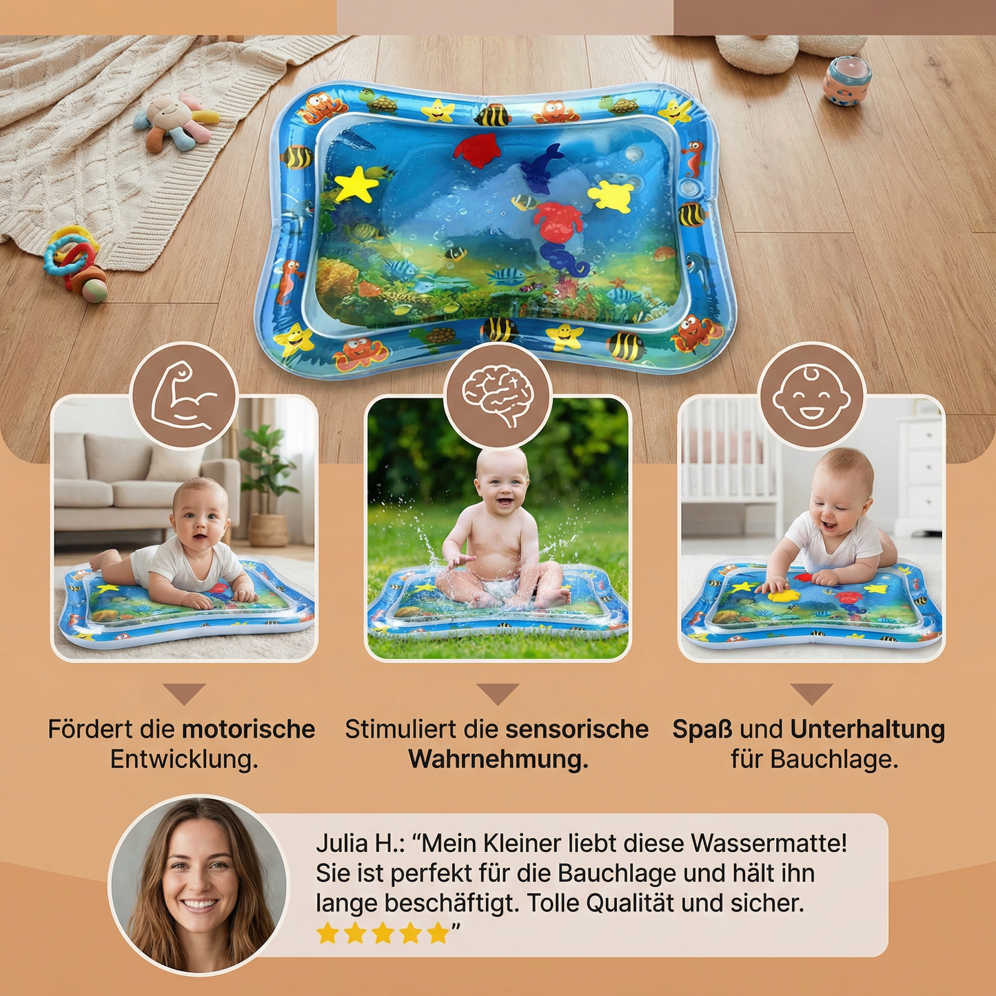 Wassermatte – Bauchlage Zeit für Kinder