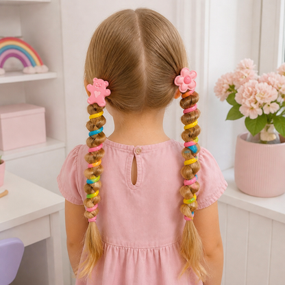 Süßes Spiral-Haargummi-Set für Kinder