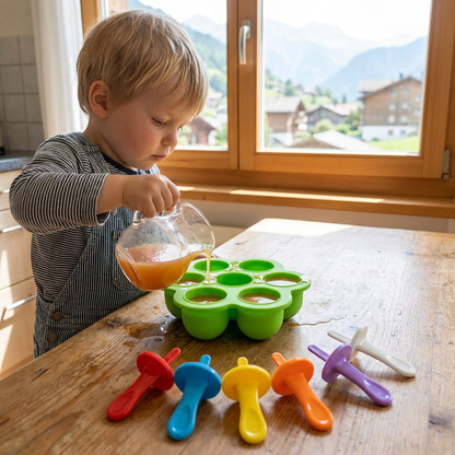 7-teiliges Silikon-Eisformen-Set – Wiederverwendbare Eisformen für Kinder