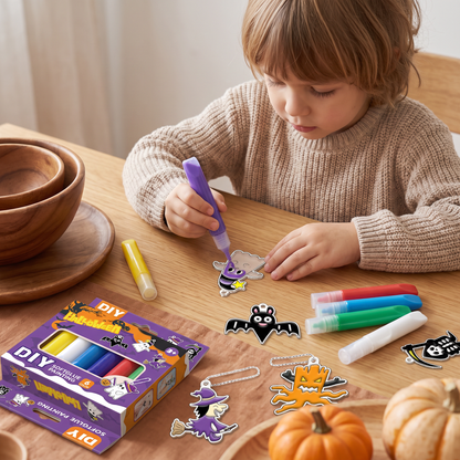 DIY-Weihnachtsanhänger-Bastelset mit kleberfreier Maltechnik für Kinder