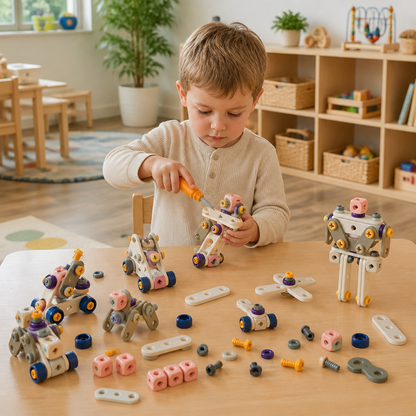 DIY-Werkzeugset für Kinder mit elektrischem Bohrer – MINT-Bauset