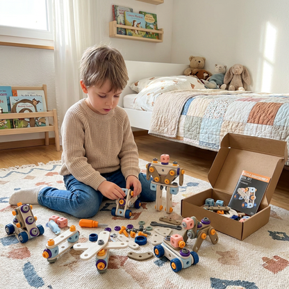 DIY-Werkzeugset für Kinder mit elektrischem Bohrer – MINT-Bauset