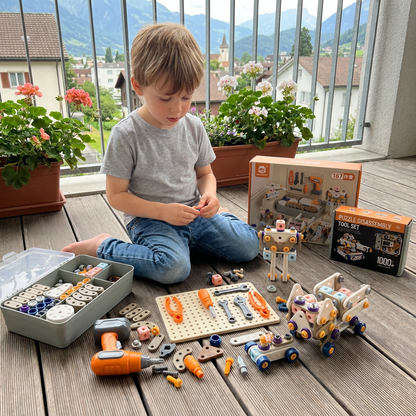 DIY-Werkzeugset für Kinder mit elektrischem Bohrer – MINT-Bauset