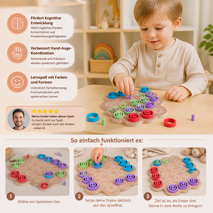 Pädagogisches 3-stufiges Tic-Tac-Toe-Strategiespiel aus Holz