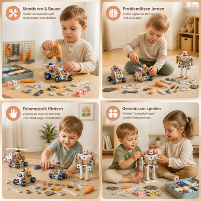 DIY-Werkzeugset für Kinder mit elektrischem Bohrer – MINT-Bauset