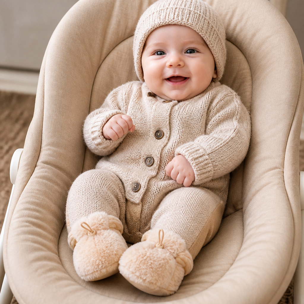 Warme & gemütliche Baby-Booties aus Baumwolle mit Fleecefutter und weichen Sohlen
