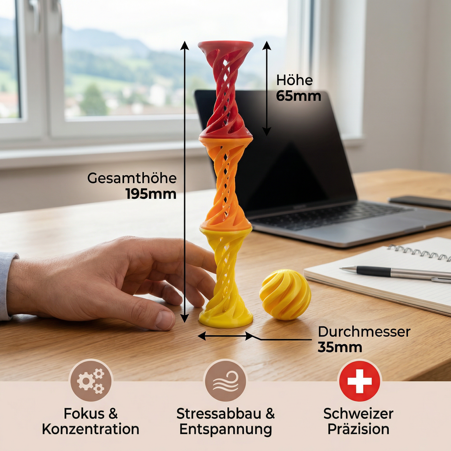 3D Spiral Fidget Toy – Driiwbare Anti-Stress Schreibtischspielzüg