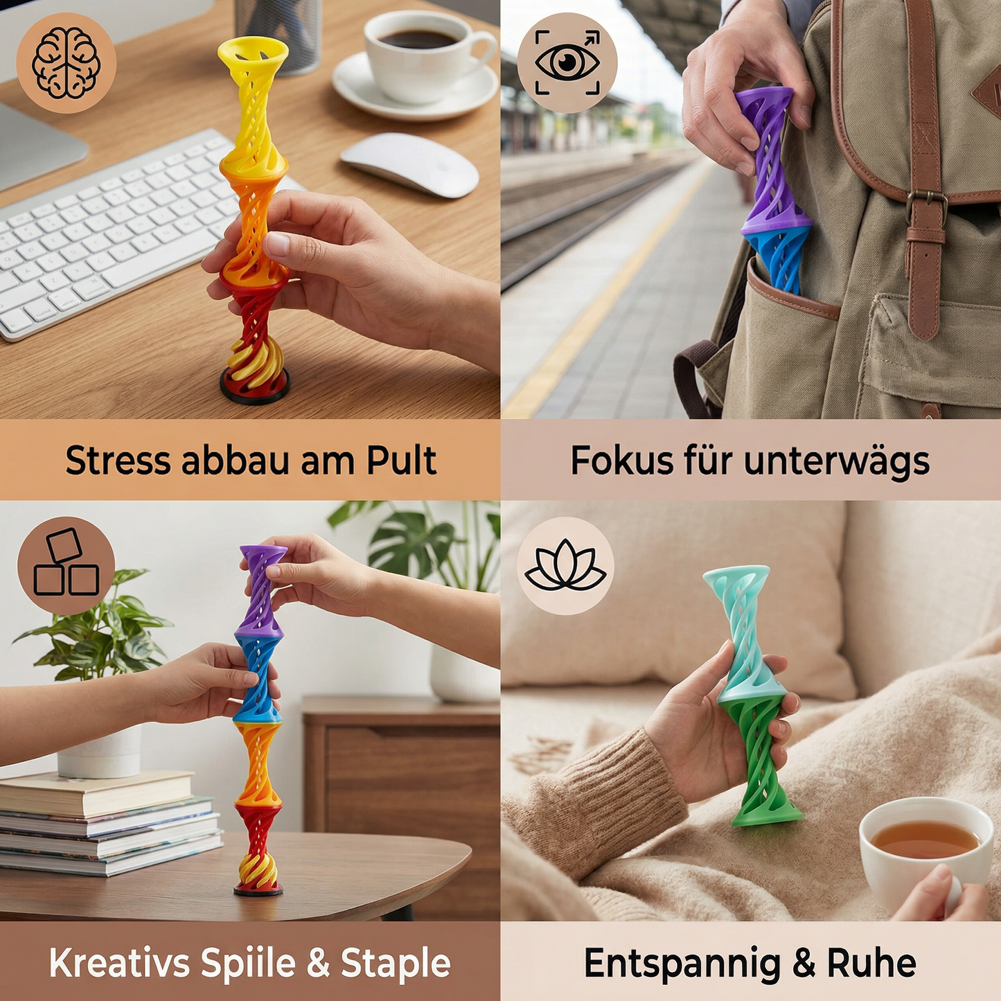 3D Spiral Fidget Toy – Driiwbare Anti-Stress Schreibtischspielzüg