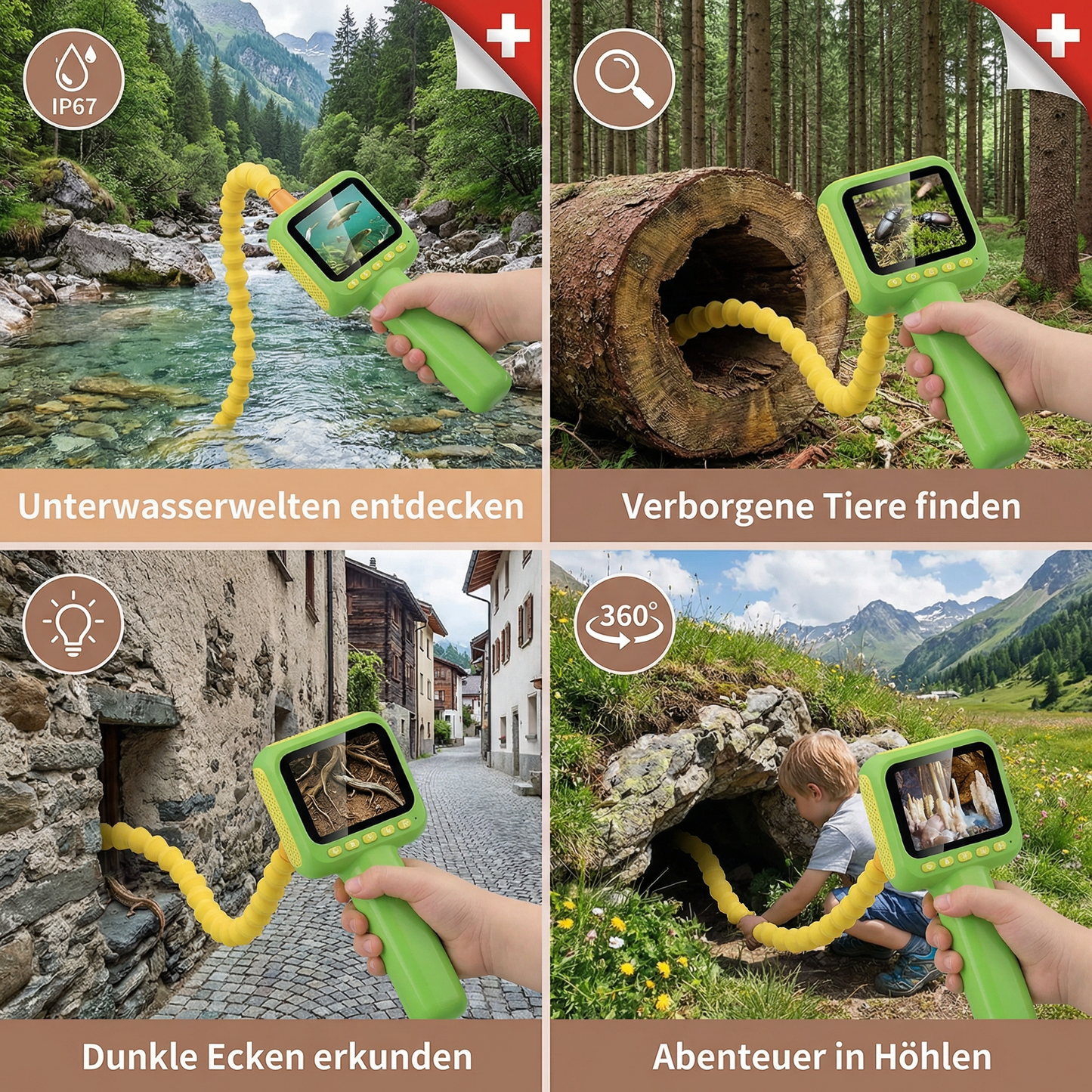 Chind Entdecker Kamera – Unterwasser & Natur Entdeckungs-Spielzeug mit Licht & Display