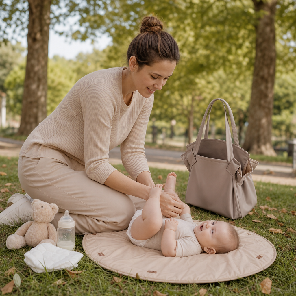 2-in-1 Faltbare Wickeltasche & Wickelunterlage – Leichte, geräumige Reisetasche für Mütter