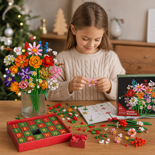 Weihnachts-Blumenstrauß-Baustein-Adventskalender