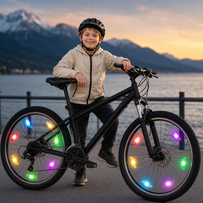Bunte LED-Speichenlichter fürs Fahrrad