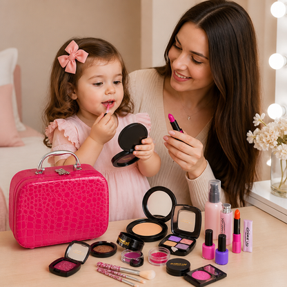 Make-up-Spielset für Mädchen – Sicheres Kinder-Kosmetikset mit praktischer Tasche