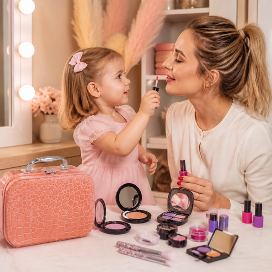 Make-up-Spielset für Mädchen – Sicheres Kinder-Kosmetikset mit praktischer Tasche