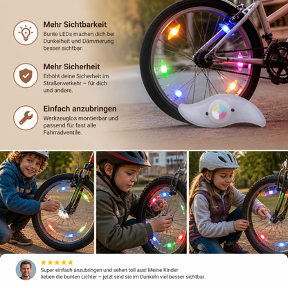 Bunte LED-Speichenlichter fürs Fahrrad