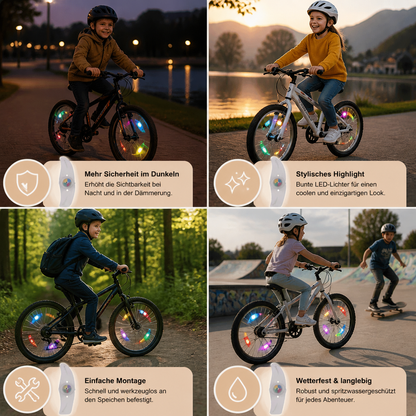 Bunte LED-Speichenlichter fürs Fahrrad