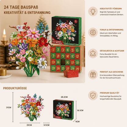 Weihnachts-Blumenstrauß-Baustein-Adventskalender