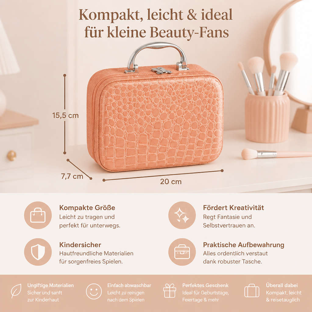 Make-up-Spielset für Mädchen – Sicheres Kinder-Kosmetikset mit praktischer Tasche