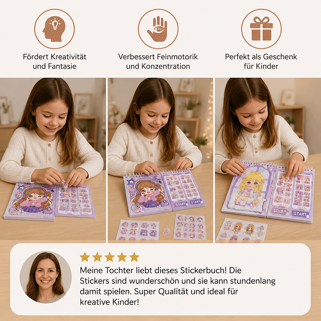 Prinzessinnen-Anzieh-Stickerbuch – Kreativer Stickerspaß für Kinder