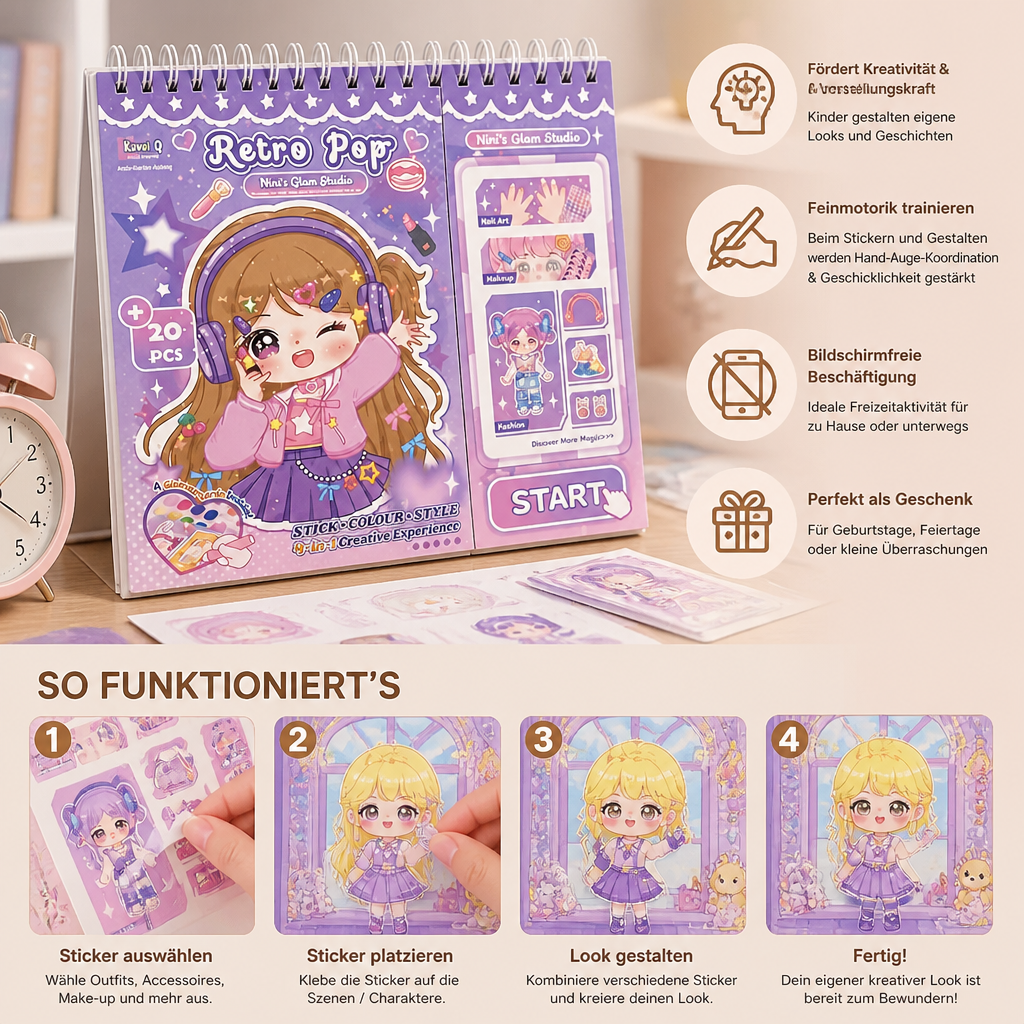 Prinzessinnen-Anzieh-Stickerbuch – Kreativer Stickerspaß für Kinder