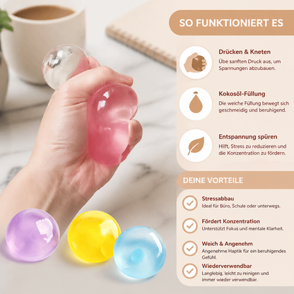 Stressball mit Kokosöl-Füllung – Weich & Entspannend