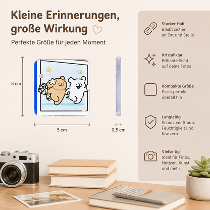 Klare magnetische Acryl-Fotorahmen mit selbstklebender Rückseite 5er Set