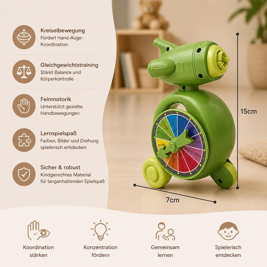 5-in-1 Gyro-Lernspielzeug – Dreh-, Balance- & Stapelspiel für Kinder