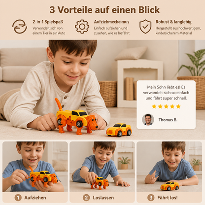 Aufziehbares Tier-Transformationsauto