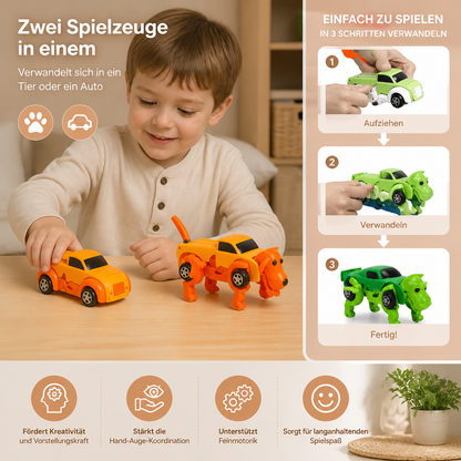 Aufziehbares Tier-Transformationsauto