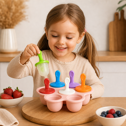 7-teiliges Silikon-Eisformen-Set – Wiederverwendbare Eisformen für Kinder