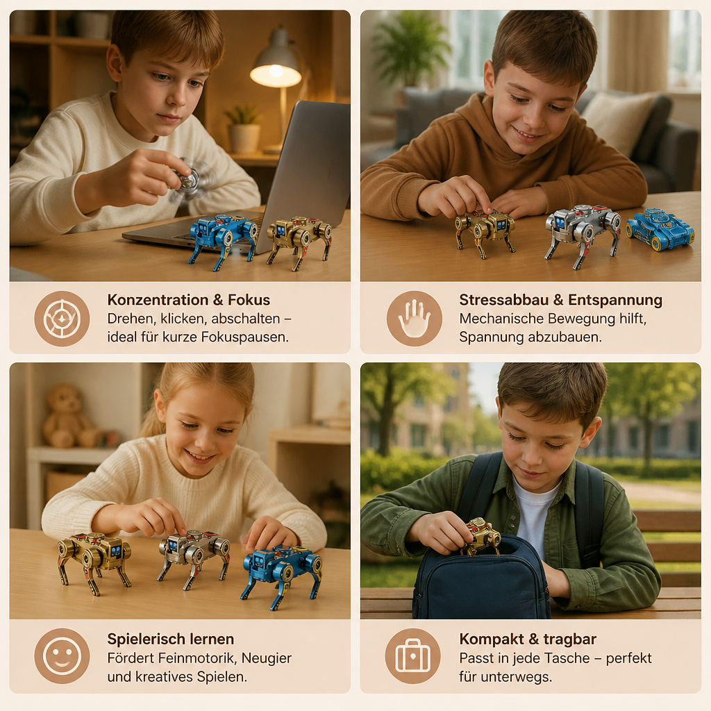 3-in-1 Mechanical Robot Dog Fidget Spinner Toy