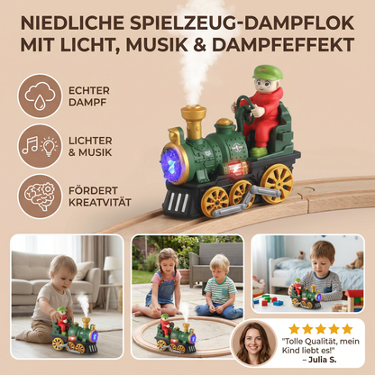 Niedliche Spielzeug-Dampflok mit Licht, Musik & Dampfeffekt