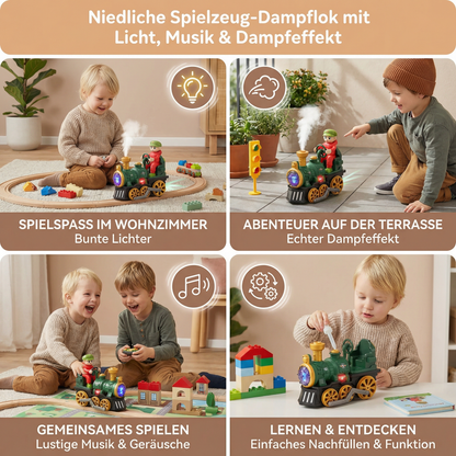 Niedliche Spielzeug-Dampflok mit Licht, Musik & Dampfeffekt